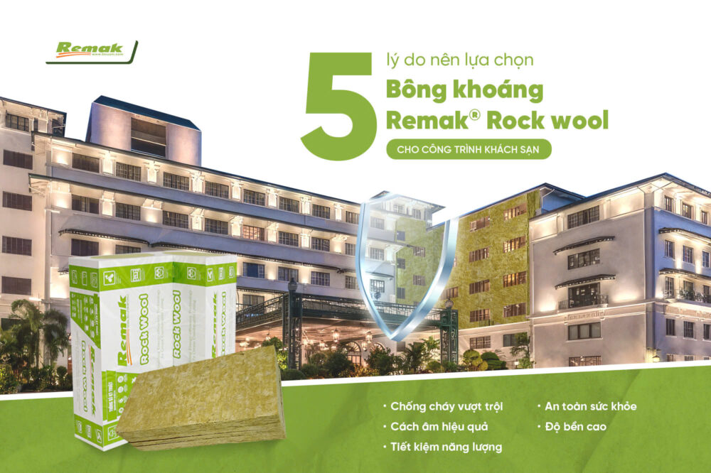 Bông khoáng remak® Rock wool cách âm khách sạn