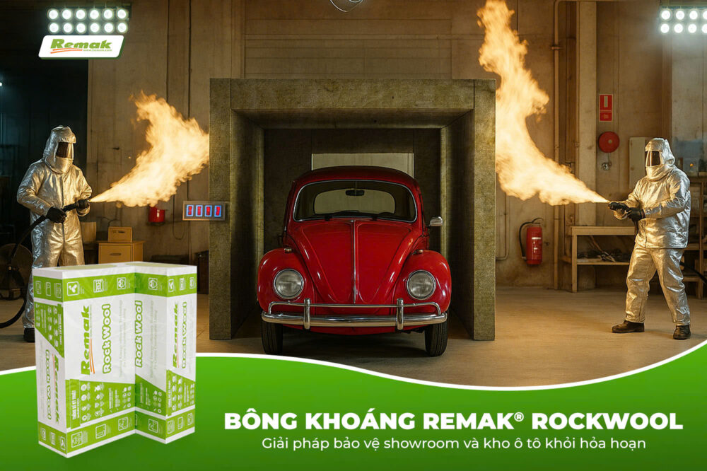 Ngăn hỏa hoạn trong showroom và gara ô tô- Bông khoáng Remak® là lựa chọn số 1 7 Bông khoáng Remak giải pháp chống hỏa hoạn cho showroom và kho ô tô