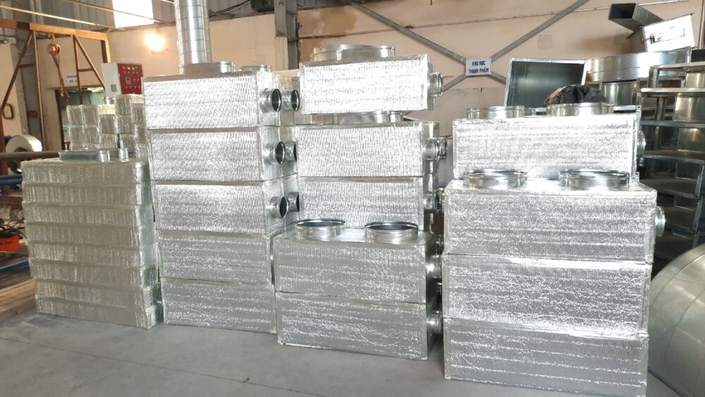 Xốp PE dán keo – Giải pháp rút ngắn thời gian lắp đặt hệ thống HVAC 6 Xốp pe bọc ống gió