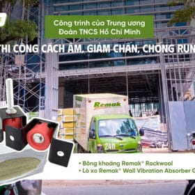 Bông khoáng Remak® Rock wool và lò xo giảm chấn: cách âm hệ tường 1 lớp tại Trung tâm Văn hoá & Phát triển năng lực số Trung ương Đoàn