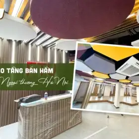 Remak® Acoustics Flexible Wood tiêu âm tầng bán hầm tại Đại học Ngoại thương Hà Nội